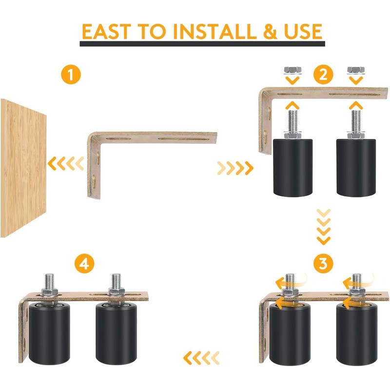 2 Pack Gate Roller Guide,Sliding Gate Hardware with L-Sliding Gate