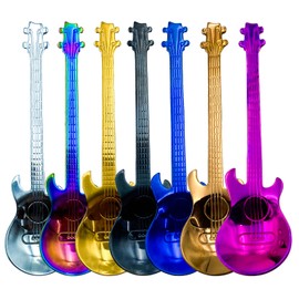 Coffee Spoons, Coffee & Mocha Spoons, Teaspoons, Guitar Shape Coffee Spoons, Colourful Stainless Steel Coffee Spoons, Creative Design Gifts for Men and Women, Pack of 7
