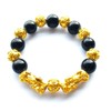 Homelavie Feng Shui 12mm Black Obsidian/Mantra Bead Bracelet with Double