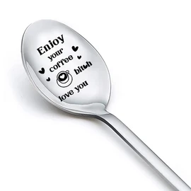 Best Friend Spoon Gifts for Women Girls Enjoy Your Coffee Bithch Love You Spoons for BFF Bestie Coffee Lovers Funny Friendship Gifts for Women Friends Birthday Gifts for Girlfriend Wife