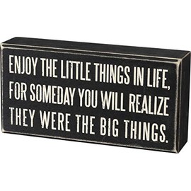 Primitives by Kathy 15861 Classic Box Sign, 8 x 4-Inches, Enjoy The Little Things