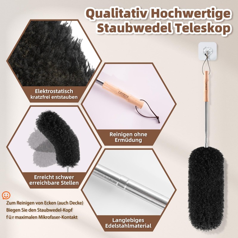 Loveco Bendable Duster Set, with Telescopic Duster Extendable up to