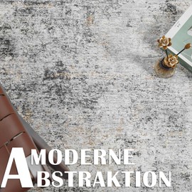 TOPICK Doormat Washable Door Mat Indoor Outdoor Modern Abstract Carpet Thin Antibacterial Foldable Non-Slip Door Mat Soft for Front Door Entrance Kitchen Patio Hallway Bedroom 60 x 90 cm Grey