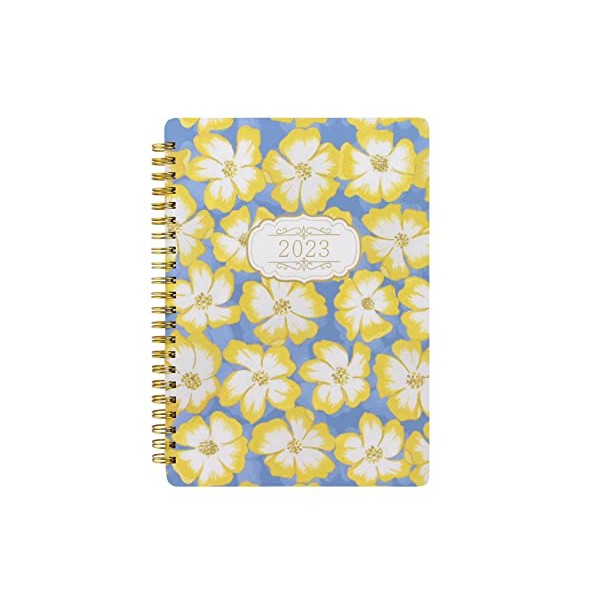 Letts Bloom A5 week to view 2023 diary - yellow
