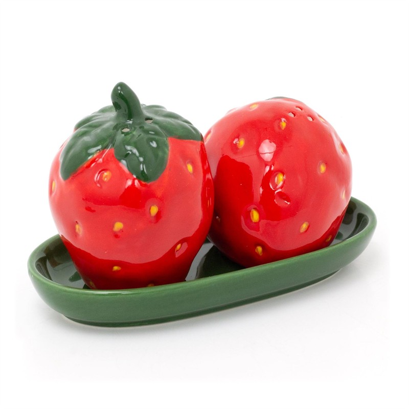 Strawberry Salt & Pepper Shakers | Summer Fruit Shaped Salt