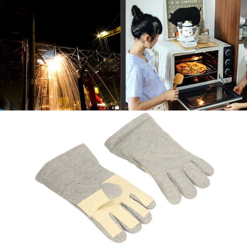 1 Pair Heat Resistant Gloves Separate Fingers Hot Proof Mitts