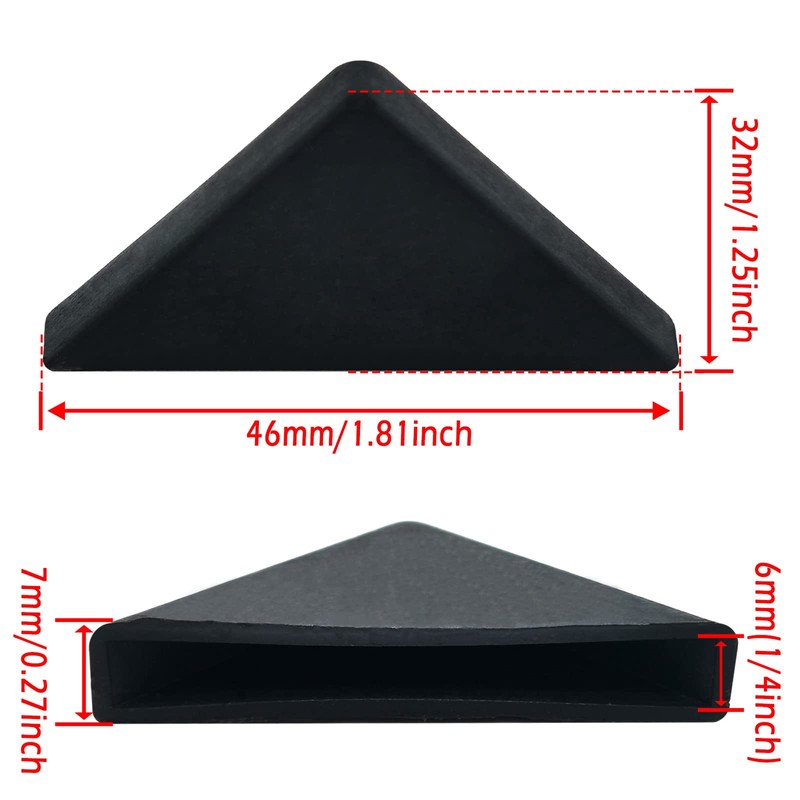 6mm(1/4inch) Black Triangle Shape Plastic Glass Corner Protector,Anti-Collision Right-Angle Plastic