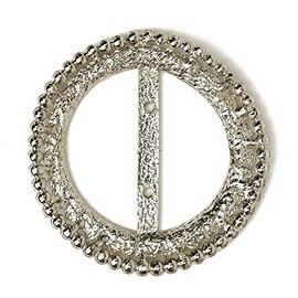 eJoyce Round Metal Fashion Belt Buckle by 2-pcs, 2-1/2" diameter, LT-5491 (Silver)