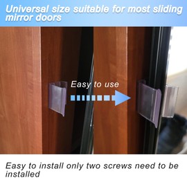 BMIROAMDFE 4 Sets Mirrored Door Latch for Camper RV Sliding Closet Door Travel Trailer Latches Catches Clips Keeper Replacements