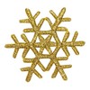 ID 8141 Gold Snowflake Patch Christmas Winter Ice Embroidered Iron