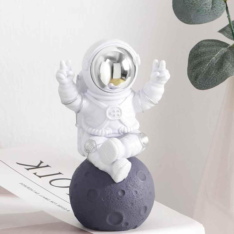 Cute Small Astronaut Figurines,Spaceman Statue Decor for Living Room Bedroom