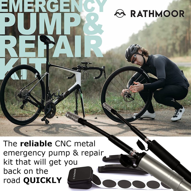Rathmoor CNC Machined Bike Mini Pump with inline Gauge and