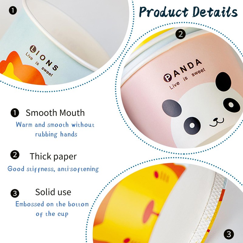 QIANAI Paper Disposable Ice Cream Bowls Ice Cream Cups with