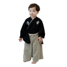 SLINX HF422 Baby Kimono Set, Boys & Kids, Hakama Style, Separate Top and Bottom Set, Formal, Easy, Simple, Hakama, Kimono, Costume, Shrine Visit, Shichi-Go-San Children's Clothes, First Festival,