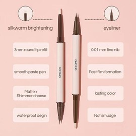 GECOMO 더블 엔드 거짓말 누에 펜슬 아이라이너 메이크업 쉬머 01mm 아이섀도우 GECOMO Double End False Silk Pencil Eyeliner Makeup Shimmer 01mm Eyeshadow [211036]