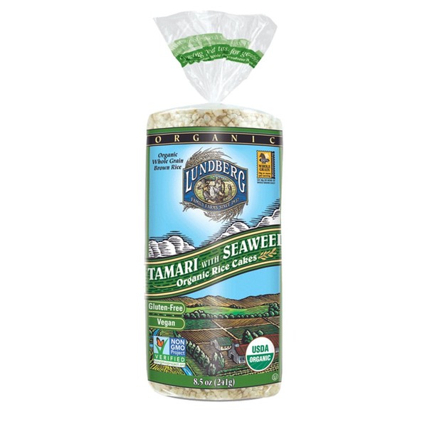 Lundberg Family Farms Organic Tamari With Seaweed Rice Cake, 8.5-Ounce Units (Pack of 12)