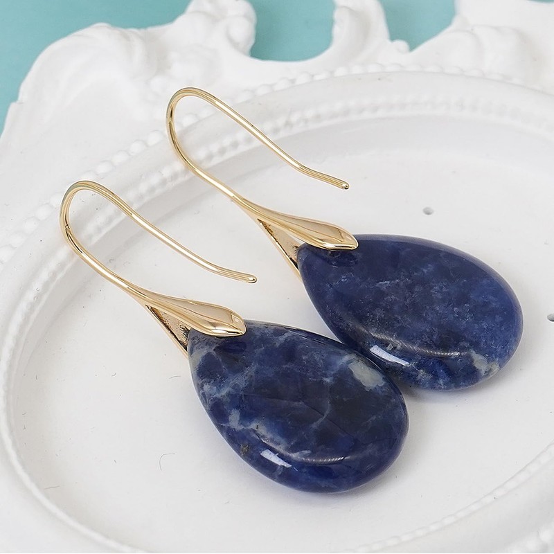 Wovanoo Natural Stone Earrings for Women Boho Dangle Drop Earrings