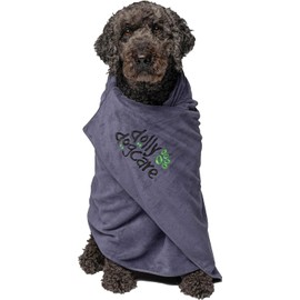 QLV Dog Towel by Dolly Dog Care | Fast Drying Microfibre Dog Drying Robe | Perfect for Dog Bath or Dog Shower | Absorbent Puppy Towel