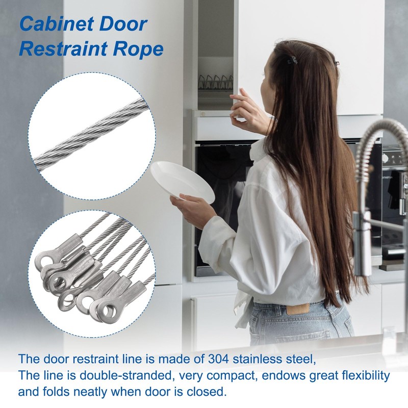 sourcing map 20Pcs 8" Cabinet Door Restraint with Screws, 304