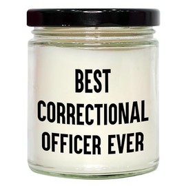 Correctional Officer Gifts for Men or Women - Funny 9oz Vanilla Soy Candle Set - Best Correctional Officer Ever on Valentine's Day