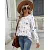 Zeagoo Womens Clothes Floral Long Sleeve Shirts Spring Fall Crewneck