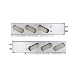 BLVD 30" Stainless Steel Mud Flap Hanger with Oval Light Cutouts 2.5" Bolt Pattern