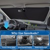 ZATOOTO Windshield Sun Shade Custom Fit for VW POLO 2018-2024,