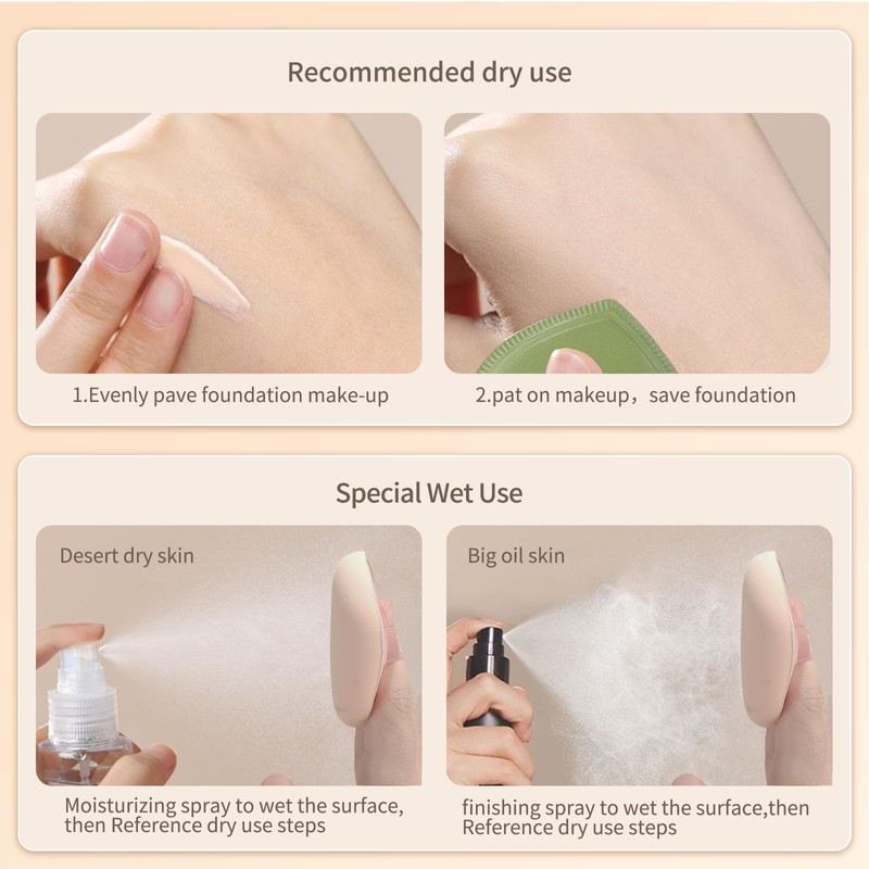 MSQ Makeup Sponge Powder Puff 5 Pcs Makeup Sponge Puff