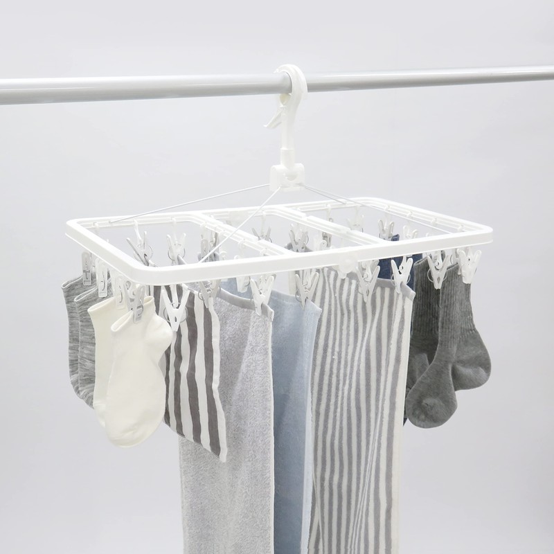 Towa Sangyo Laundry Clothes Dryer, Laundry Hanger with 32 Pinches,