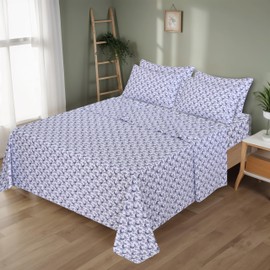 RUVANTI 6 Pcs Cotton Sheets - 100% Natural Cotton Soft, Lightweight & Breathable Crispy Percale Bed Sheets, Queen Sheet Set 16" Deep Pockets, Paisley Ornament