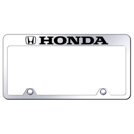 Au-TOMOTIVE GOLD Laser Etched Logo Stainless Steel Truck License Plate Frame for Honda (Chrome)