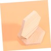 TEHAUX 10pcs Polygonal for DIY Crafts Solid Pine Hexagon Shaped