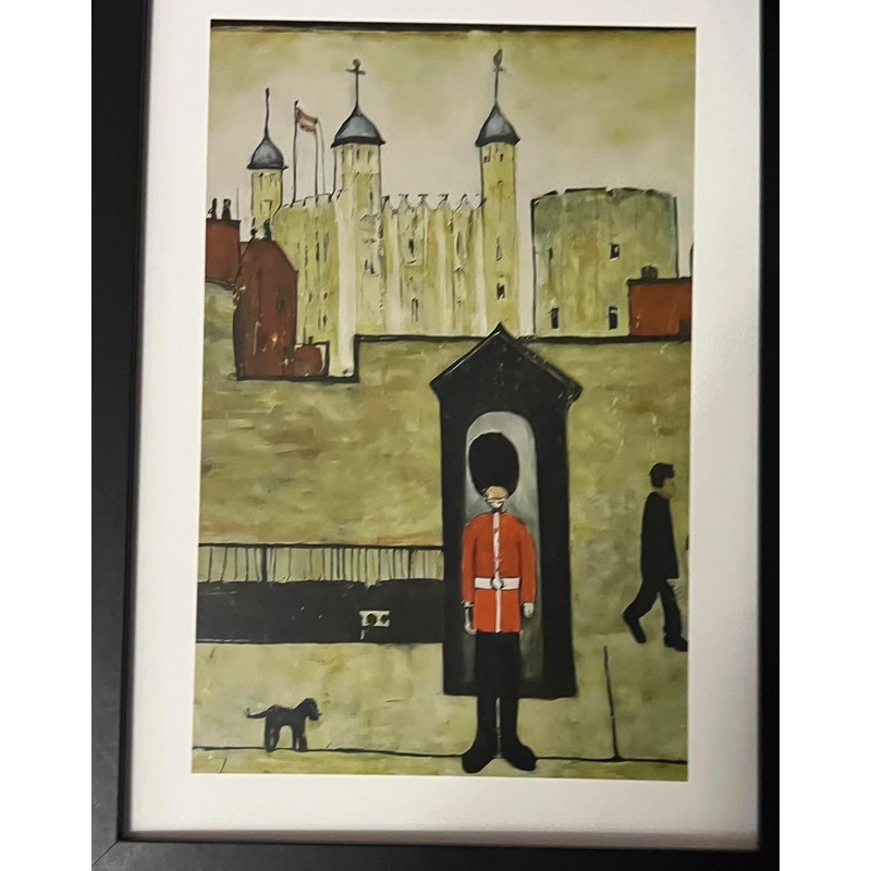 Greetingles Lowry-Style Framed Print. Beautiful Black Ash Frame (Lowry, PT