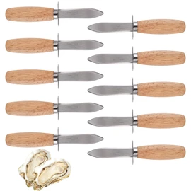 HILAZA 10Pcs Oyster Shucking Knife Bulk, Shucker and Opener Tool