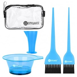 5 Pieces Hair Dye Coloring Kit- Hair Tinting Bowl, Hair Dye Brush, Measuring Cup, For Salon Use & Home DIY Dyeing Tools (Blue)