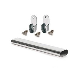 Oval Rail Tube Wardrobe Chrome 400mm + End Support & Screws