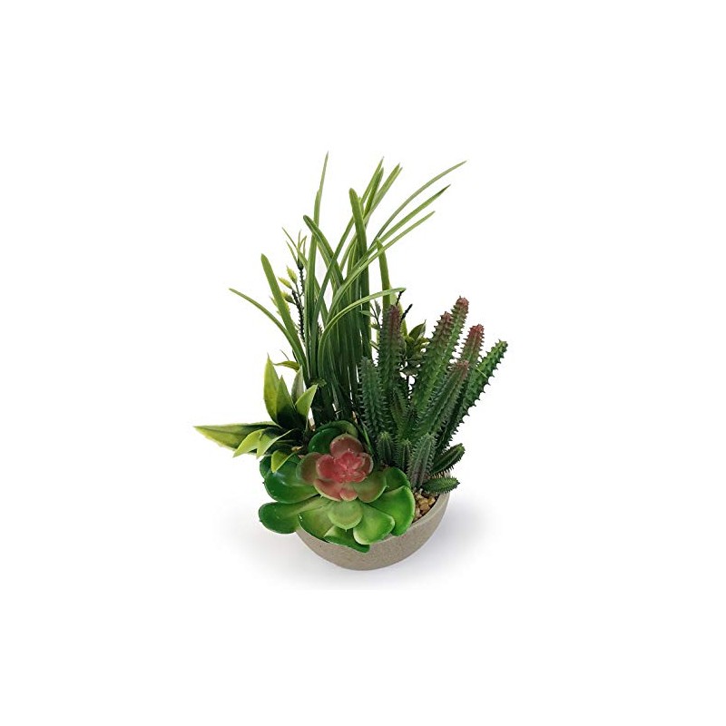 allgala Small Desktop Artificial Combination Succulent Plant Group with Natural