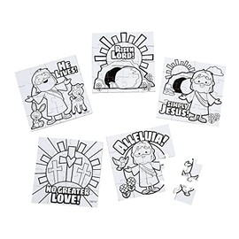Color Your Own He Lives Jigsaw Puzzles - Set of 50
