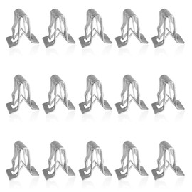 Dogary 15 PCS Metal Clamps for Car Grill, Spring Metal U-clip Replacement, Automobile Center Console Clip Trim Panel Fixer Accessories, Suitable for Most Cars Trucks Suvs (Silver)