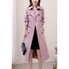 ebossy Women's Classic Double Breasted Midi-Length Trench Coat with Belt