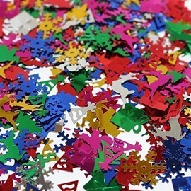 Robelli New Christmas Metallic Shiny Multicolour Table Confetti (Santa, Reindeer, Tree, Angel, Snowflake) (1)