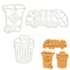 Set of 3 Trash Cutters (Trash Bin, Garbage Truck, Wheelie