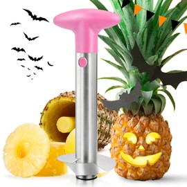 Pineapple Corer, [Upgraded, Reinforced, Thicker Blade] Newness Premium Pineapple Corer Remover, Stainless Steel Pineapple Core Tool for Home & Kitchen with Sharp Blade for Diced Fruit Ring (Pink)