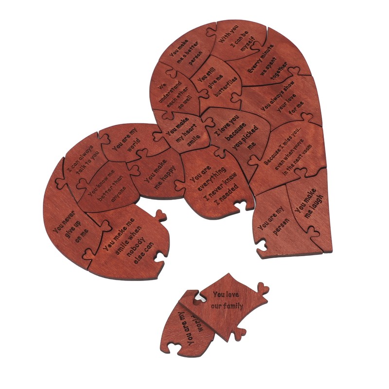 Wooden Heart Puzzle Valentines Day Heart Shape Puzzles Romantic Love