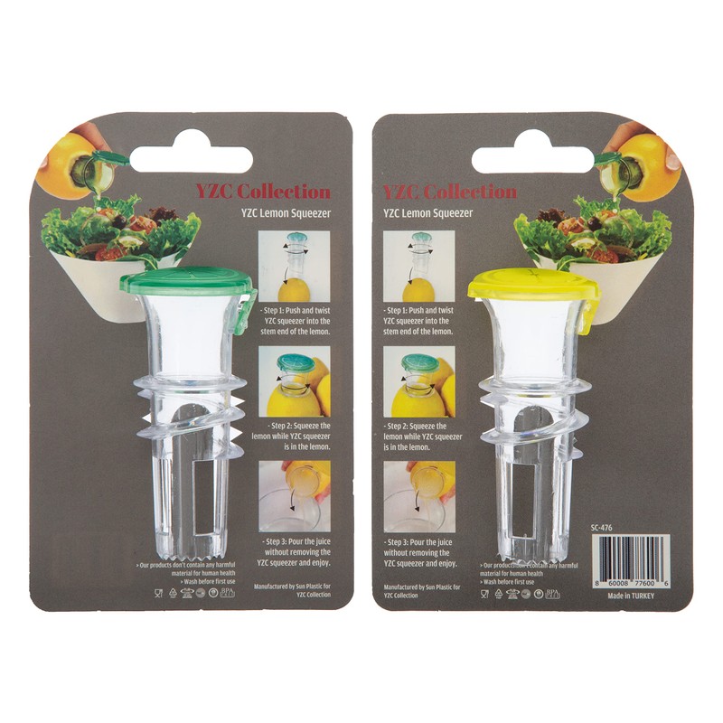 YZC Lemon Squeezer – 2-Pack Lemon-Juicer – BPA-Free Plastic Lime