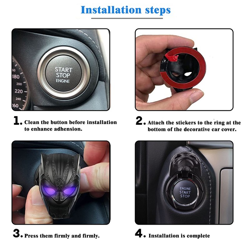 Car Engine Ignition Start Stop Push Start Button Ring Car