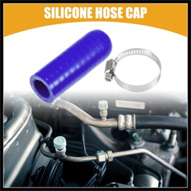 Hihaha 1 Set 20mm 0.79" ID Universal Silicone Hose Cap Intake Vacuum Hose End Plug W/Clamp - Car for Coolant Heater Bypass Vacuum Water Port - Silicone Blue Durable Material