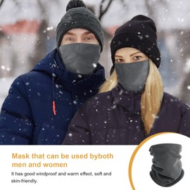 Unisex Winter Neck Warmer Neck Gaiter Fleece Winter Loop Scarf Soft Warm Neck Gaiter Men Neck Warmer Snood Skiing Cycling Windproof Balaclava Scarf For Men Women