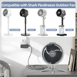 12V Charger Compatible with Shark FlexBreeze Fan, Replacement Power Adapter for Shark FlexBreeze FA302 FA302WH FA222WH Cordless Portable Fan