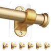 ANDGOO 6 Pack Curtain Rod Brackets No Drilling, Gold Curtain